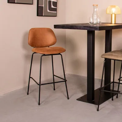 Produktbild von LABEL51 Barhocker Bello – Cognac – 46 x 53 x 105 cm