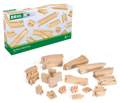 Produktbild von BRIO World 33772 Großes Schienensortiment 50 Teile - Schienen Set Eisenbahn - Kleinkindspielzeug empfohlen für Kinder ab 3 Jahren