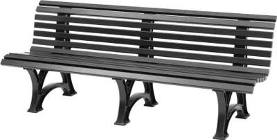 Produktbild von Gartenbank Jamaika | 4-Sitzer | Graphitgrau | HxBxT 80x200x64cm | Witterungs- & UV-beständiger Kunststoff | Parkbank Sitzbank Außenbereich Garten Balkon Terrasse