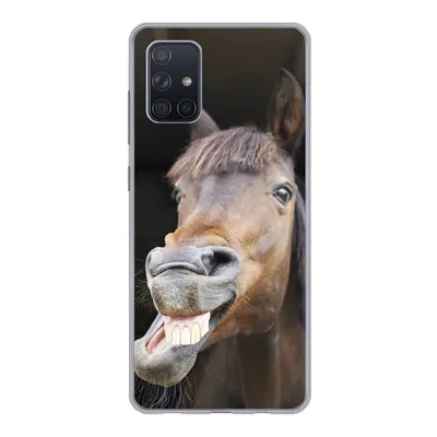 Produktbild von MuchoWow® Handyhülle Schutzhülle Hülle für Samsung Galaxy A51 5G Pferd - Lustig - Stall - Kinder - Jungen - Mädchen - Kinder Silikon Softcase Handy Hülle - Abbildung