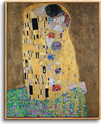 Immagine prodotto di Quadro su tela d'epoca con cornice 20x25cm Bacio dell'amante Gustav Klimt - Decorazione del soggiorno e della camera da letto