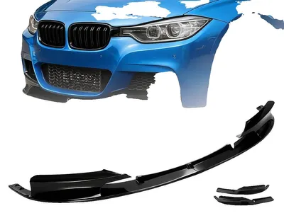 Immagine prodotto di Paraurti anteriore con spoiler, realizzato in plastica ABS di alta qualità, compatibile con la Serie 3 dal 2012 al 2018, sostituzione diretta, finitura nera lucida, migliora l'aerodinamica