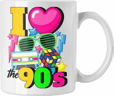 Produktbild von Trendation - 90er Jahre Girl Tasse Geschenk 90. Jahre Geschenkdidee Errinerrung (Weiß)