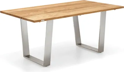 Produktbild von Niehoff - Teak-Gartentisch Noah - Edelstahl 180 x 95 cm Teak recycelt Trapezkufe