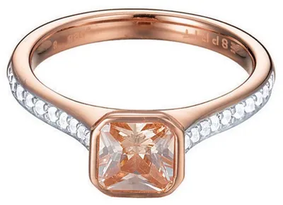 Image de Bague pour femme Esprit, en acier inoxydable rose, avec zirconium, modèle ESRG92817C1, taille : 53 (16,8 mm de diamètre)