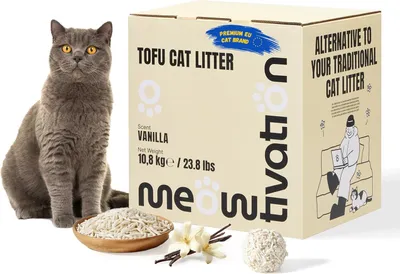 Produktbild von Tofu Katzenstreu 10,8 kg, klumpend, Erbsenschalen, Vanilleduft, für Katzen
