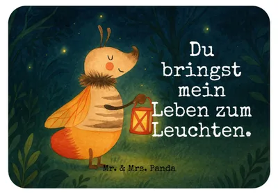 Produktbild von Mr. & Mrs. Panda magnet Glühwürmchen Design - Weiß - Geschenk, Liebe, whiteboardmagnet, zettelhalter, Pinnwandmagnet, Liebesspruch, Leuchten, Kühlschrankmagnet, Falter
