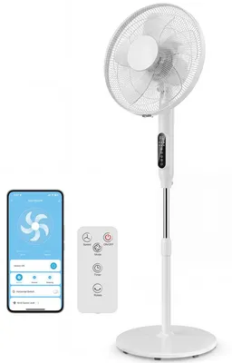 Produktbild von HOMCOM 138 cm Standventilator 15h Timer Ventilator mit Fernbedienung Stahl