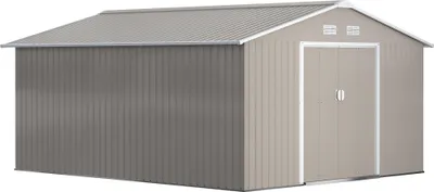Produktbild von Outsunny Gerätehaus 12,4 m² Gartenhaus mit Pultdach, Schiebetür, Fundament
