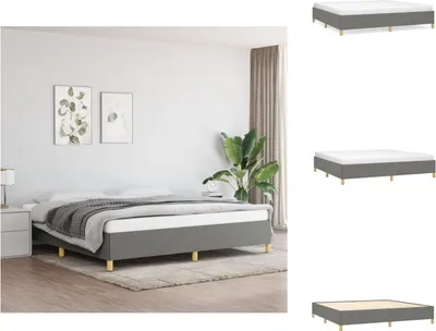 Obrázok produktu pre vidaXL Rám postele tmavosivý 200x200 cm látka - Postele a rámy postelí