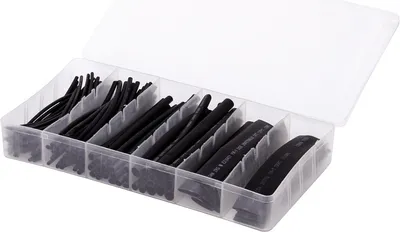Produktbild von Schrumpfschlauch-Set McPower, 100-teilig in Sortimentsbox, schwarz