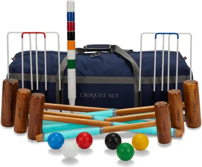 Produktbild von Ubergames - Familien-Krocket-Set - Englisches Gartenspiel - 6 Personen - Mit Hartholzschlägern - Lieferung mit Tasche