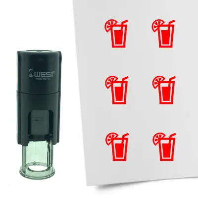 Produktbild von CombiCraft Selbstfärbender Stempel 'Cocktail' in der Farbe Rot, Ø10mm