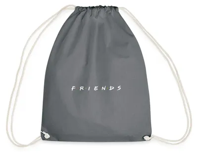 Produktbild von Spreadshirt Friends Logo Turnbeutel, One size, Grau