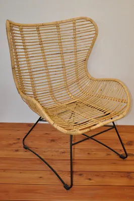 Produktbild von Rattanstuhl, Rattansessel Lagos honigfarben, Rattan + Metall
