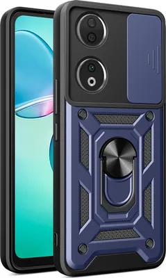 Obrázek produktu pro Pouzdro pro Honor 90 s Kroužkem, Stojánek, Ochrana Kamery, TPU Nárazník, Silikonové Pouzdro modré