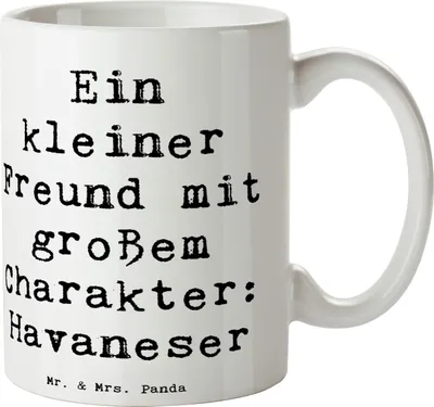 Produktbild von Mr. & Mrs. Panda Becher Spruch Havaneser Freund - Weiß - Geschenk, Kaffeebecher, kleiner, Magie des Havanesers, loyal, Tasse, Teetasse, Begleiter, Pflege, Hundeliebhaber
