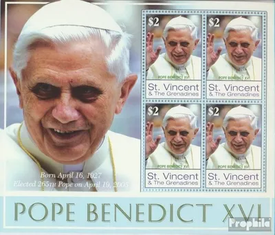 Produktbild von Briefmarken St. Vincent 2005 Mi 6232 Kleinbogen (kompl.Ausg.) postfrisch Amtsantritt Papst Benedikt XVI.