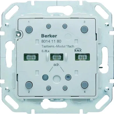 Produktbild von Berker Tastsensor-Modul 1fach 80141180 mit integ. Busankoppler KNX S.1/B.3/B.7