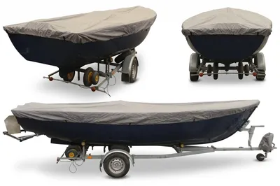 Produktbild von InfraDeskTrading Bootsplane 300D Grau 490-550 x 230 cm