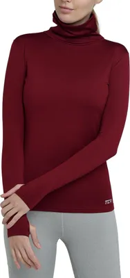 Produktbild von TCA Frauen Winter Langarm Laufshirt mit Reißverschluss - Cabernet, XS