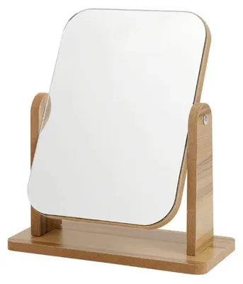 Make-up-Spiegel aus Holz, 360° drehbar, 20x18 cm