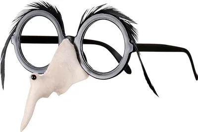 Produktbild von Brille mit Hexennase und schwarzen Augenbrauen