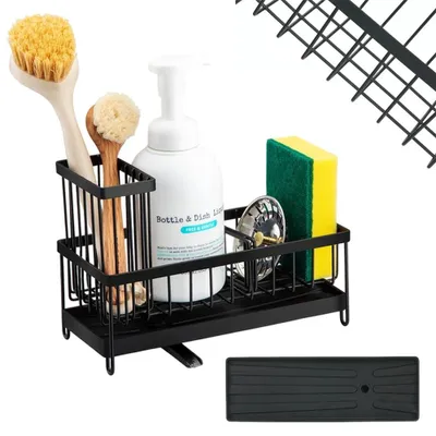 Produktbild von Spülorganizer,Edelstahl Spülbecken Organizer Schwammhalter mit Bürstenhalter