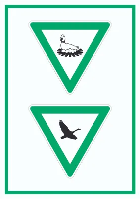 Produktbild von Brut- und Rastgebiet hochkant Symbol Schild A3 Rückseite selbstklebend