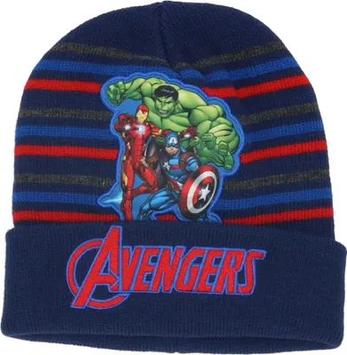 Immagine prodotto di Cappello invernale Avengers per bambini Con logo Avengers per l'inverno Blu