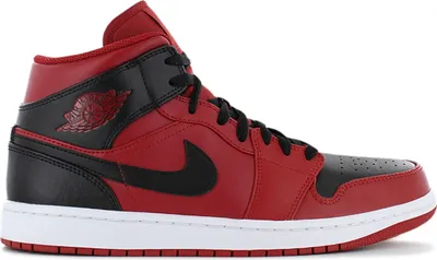 Produktbild von Air Jordan 1 Mid - Reverse Bred - Herren Schuhe Rot-Schwarz 554724-660 , Größe: EU 45.5 US 11.5