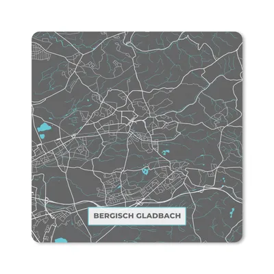 Produktbild von MuchoWow® Mauspad Mousepad Bergisch Gladbach - Stadtplan - Blau - Karte - Deutschland 30x30 cm - Mousepads - Maus Mat - Pad - Mausunterlage - Gaming