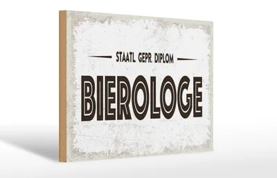 Produktbild von Holzschild 30x20cm staatlich er Bierologe