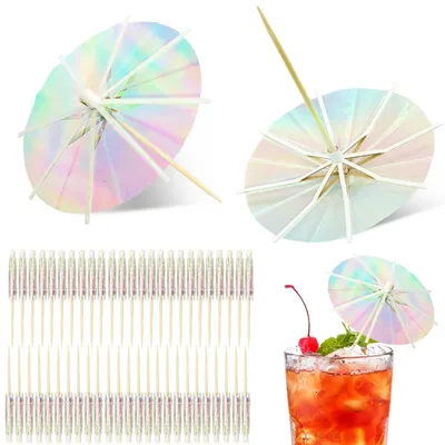 Produktbild von Omgoods - Cocktailspieße von Drankparaplu, 50 Stück, Regenbogenfarben