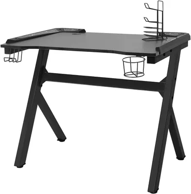 Imagen del producto de Mesa de juego – mesa para ordenador – mesa de trabajo – con iluminación LED – base en forma de Y – diseño ergonómico