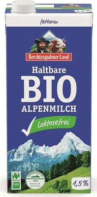 Immagine prodotto di Latte alpino biologico B.L.H. 1,5% 1 litro