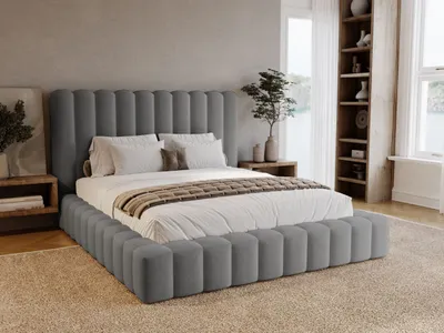Produktbild von GrainGold Polsterbett Rotto 180x200 cm - Bett 180x200, Polsterbett mit Bettkasten und Lattenrost - Grau (Komodo 21)