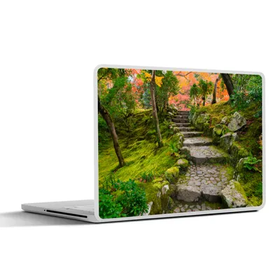 Produktbild von MuchoWow® Laptop Aufkleber Sticker Cover Natur - Steine - Kröte - Moos - Japanisch 31x22.5 cm - Laptop-Deko