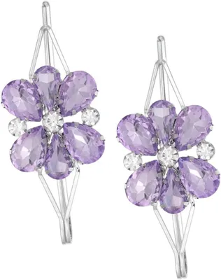 Produktbild von Strass-Haarspangen für Damen, 2 Stück, violett, aus Metall