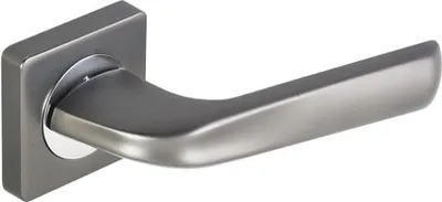 Zdjęcie produktu dla GAMET ERBA DH87-24K-G4G28-BL Klamka drzwiowa z kwadratową rozetą, wykończenie chrom/grafit satyna