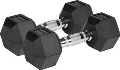 Produktbild von REBEL ACTIVE Gummibeschichtete Gusseisen-Hanteln 2x8 kg
