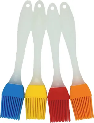 Imagen del producto de Juego de 4 cepillos de silicona para parrilla, sin BPA, en varios colores, para uso en la cocina