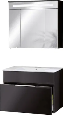 Immagine prodotto di Fackelmann KARA set di mobili da bagno 3 pezzi, 80 cm, antracite, ceramica, 1 cassetto