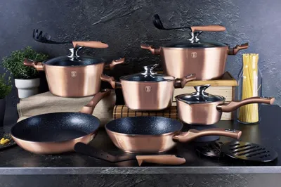 Produktbild von Berlinger Haus Satz Granittöpfe Rose Gold 18 Elemente 51153