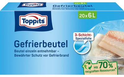 Zdjęcie produktu dla TOPPITS 4008871208095 Torba do zamrażarki TOPPITS, 20 x 6 litrów, 290 x 410 mm