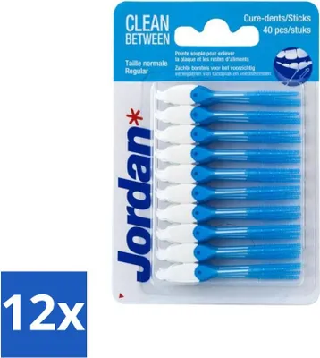 Produktbild von Jordan Clean Between Sticks Regular 40 Stück - Vorteilspack - 12 Stücke