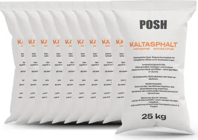 Obrázok produktu pre POSH Asfalt za studena 250 kg Asfaltová hmota 0-8 mm, 10 x 25 kg