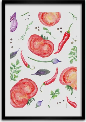 Produktbild von Bild - Bilderrahmen - Foto - 70 cm x 100 cm - MDF - Rahmen - Wandkunst - Gemüse