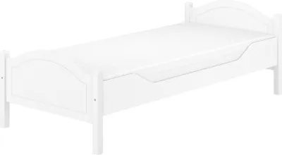 Produktbild von Einzelbett weiß 90x200 Futonbett Bettrahmen Singlebett Zubehör wählbar V-60.30-09WRollrost und Matratze inkl.