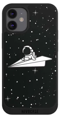 Produktbild von NIVOCASE Handyhülle für Apple iPhone 12 mini  Hülle NIVOpure Case Schwarz Astronaut Comic Papier